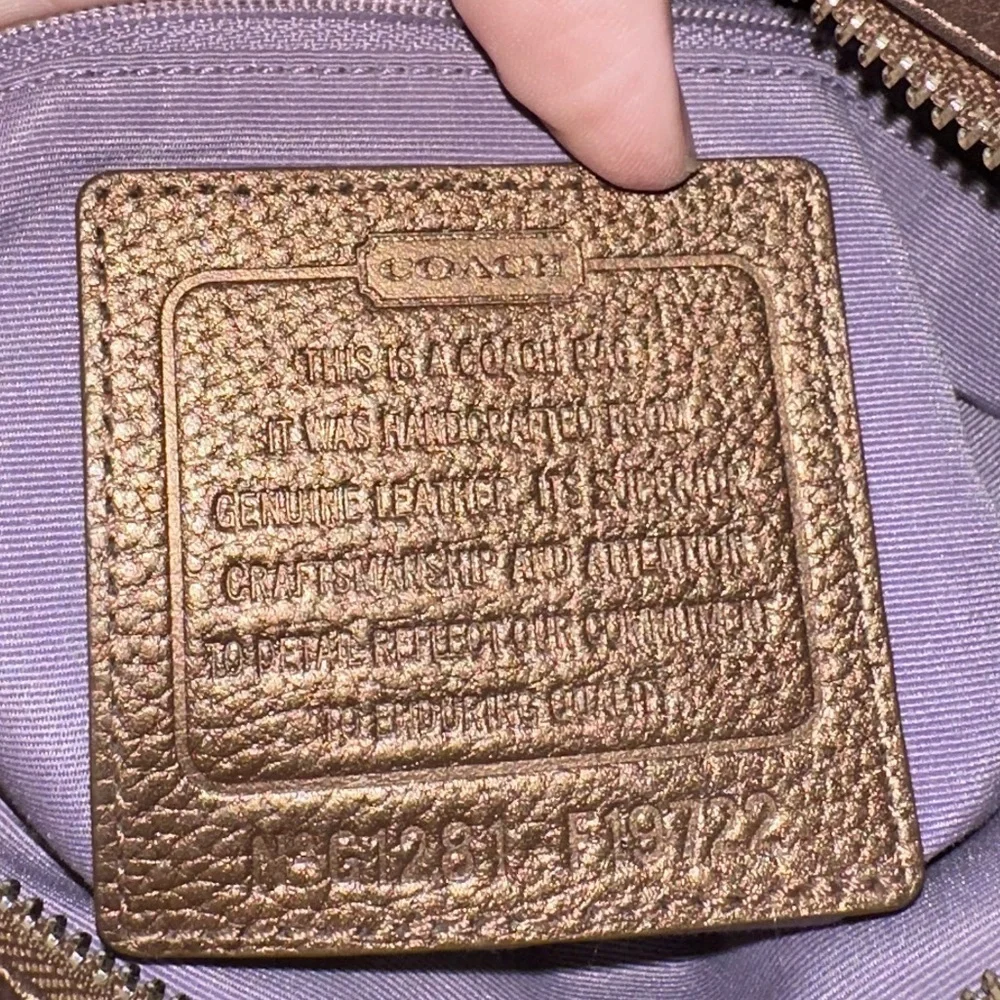 Vintage Coach North South Bronze Tote with Chain